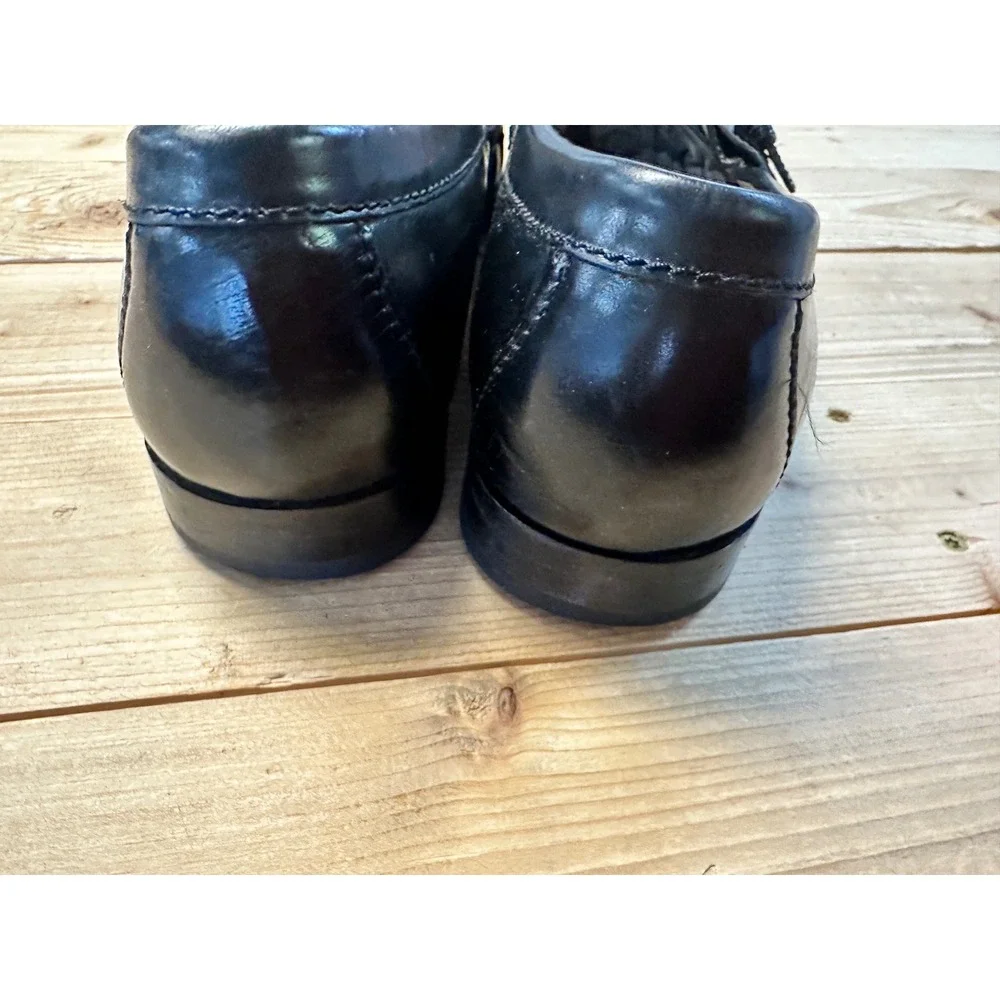 Cole Haan Mens Black Leather Kiltie Buckle Loafers C03518 Size 10 D